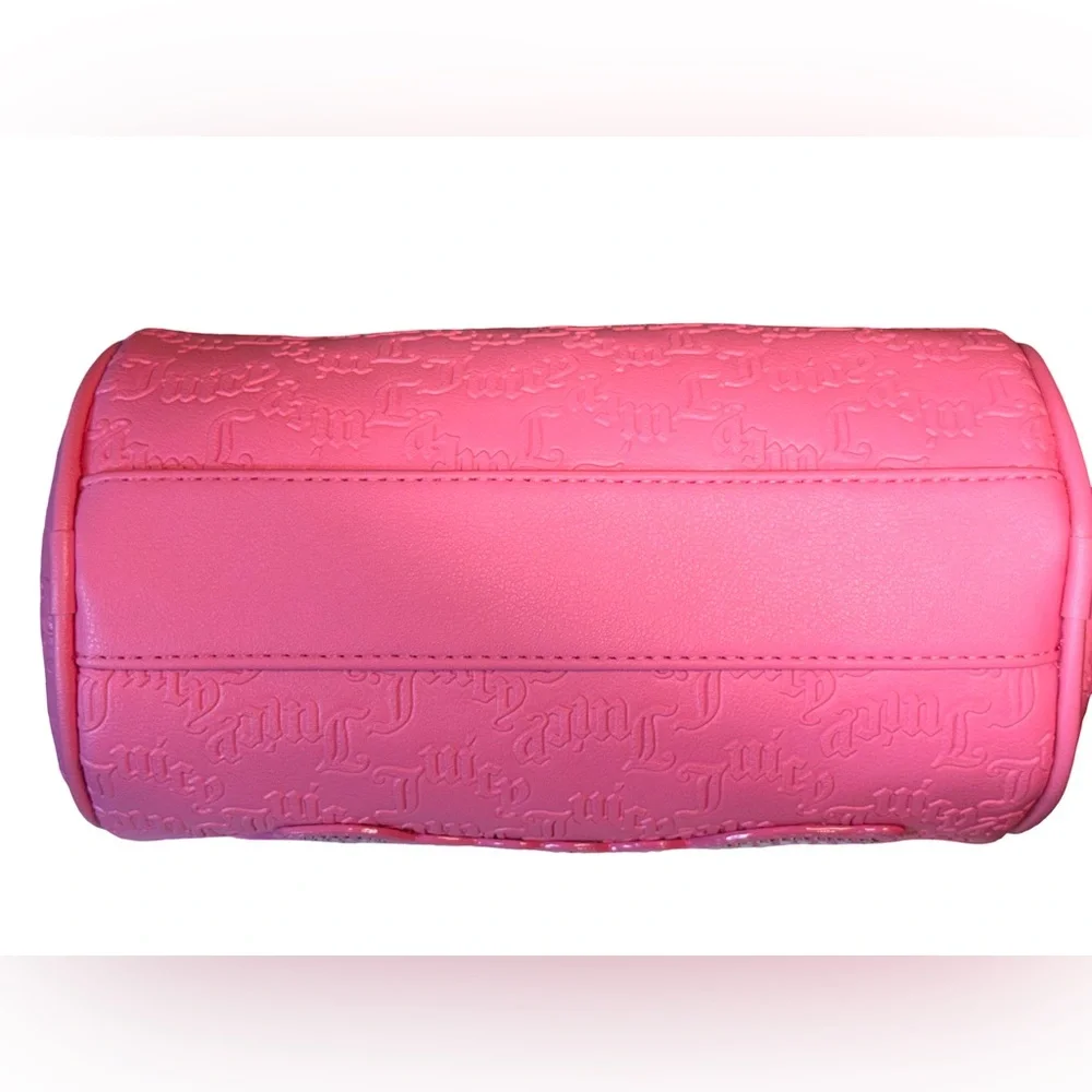 Juicy Couture NWT Pink Embossed Shoulder Bag & Juicy Crown Heart Earrings (P189) - Picture 8 of 12